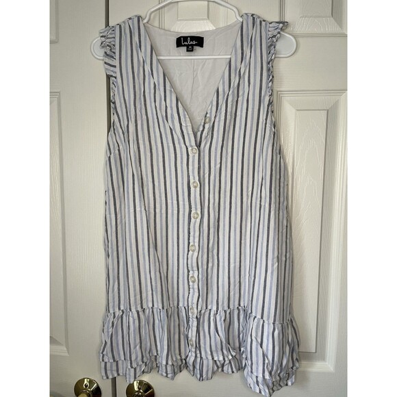 Lulus Striped Mini Summer Tank Dress Women Medium - Picture 1 of 8
